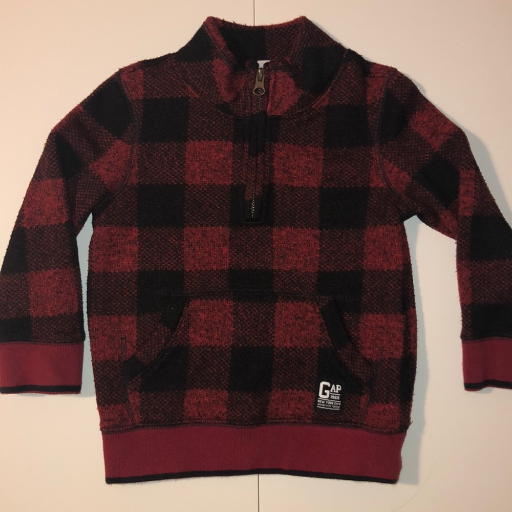 Half zip pull over toddler boy.